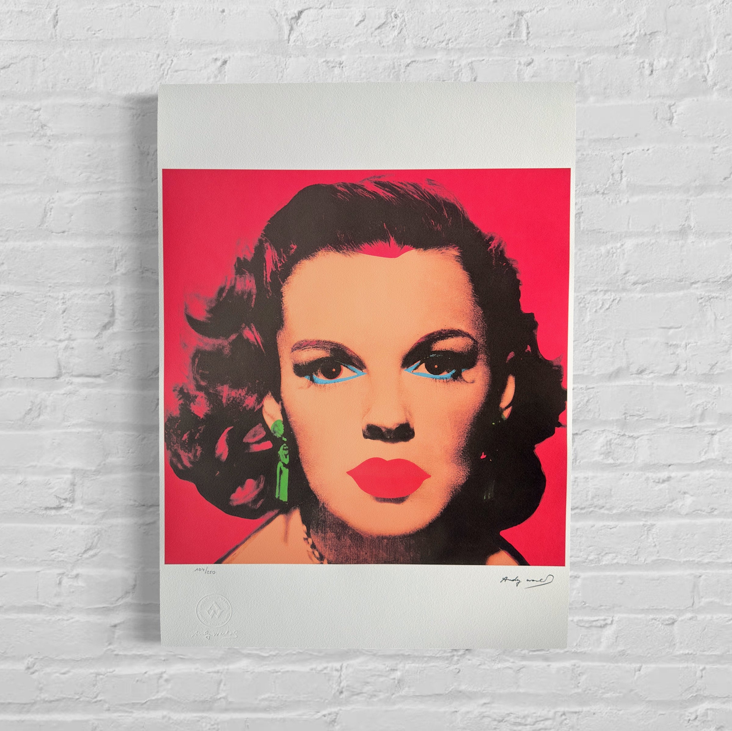 Genummerde editie ANDY WARHOL Judy Garland - Certificaat Leo Castelli - Pop art - lithograph