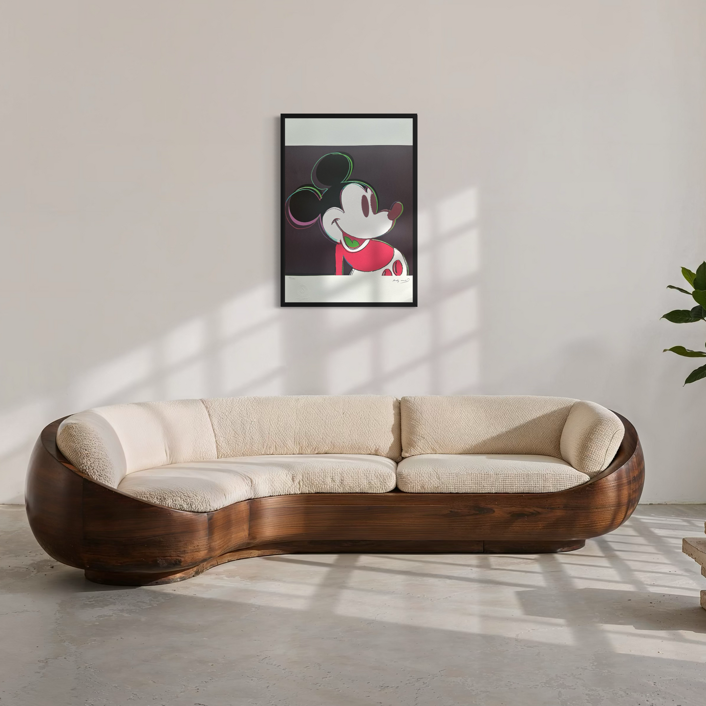 Andy Warhol Mickey Mouse (Zwart-rood) Lithografie Arches 300gsm 42x59 cm