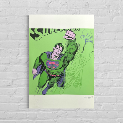 Andy Warhol Superman (Lichtgroen) Lithografie Arches 300gsm 42x59 cm