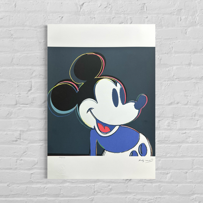 Andy Warhol Mickey Mouse (Zwart-blauw) Lithografie Arches 300gsm 42x59 cm
