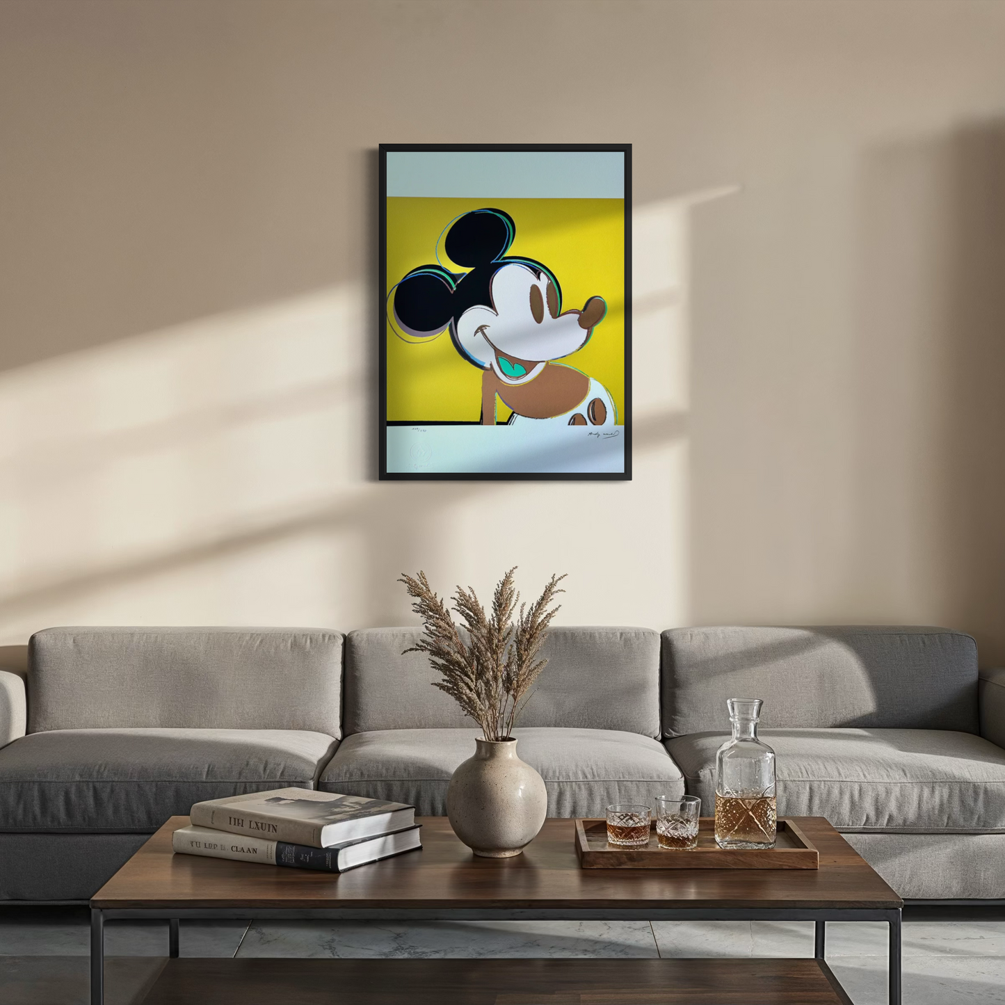 Andy Warhol Mickey Mouse (Geel) Lithografie Arches 300gsm 42x59 cm