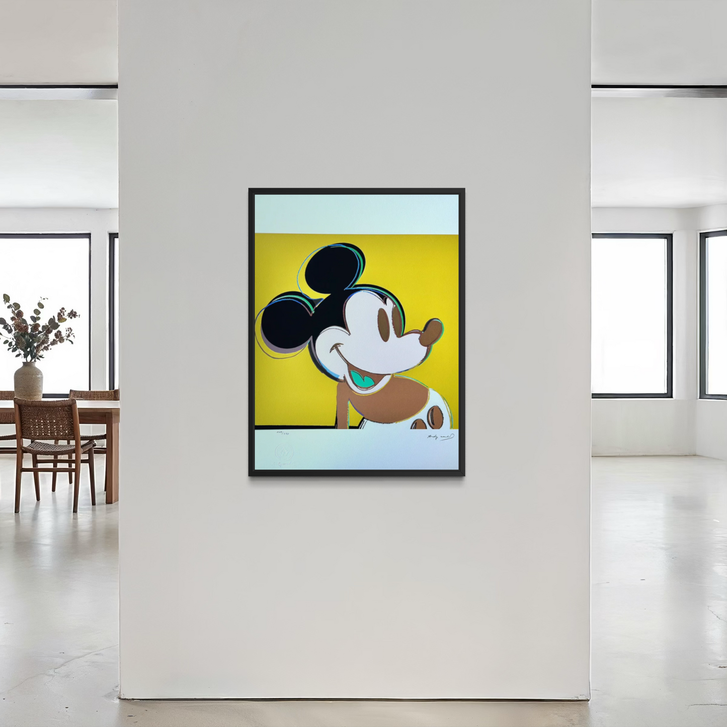 Andy Warhol Mickey Mouse (Geel) Lithografie Arches 300gsm 42x59 cm