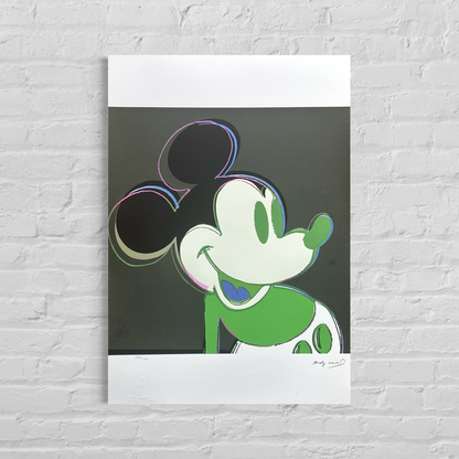 Andy Warhol Mickey Mouse (Zwart-groen) Lithografie Arches 300gsm 42x59 cm