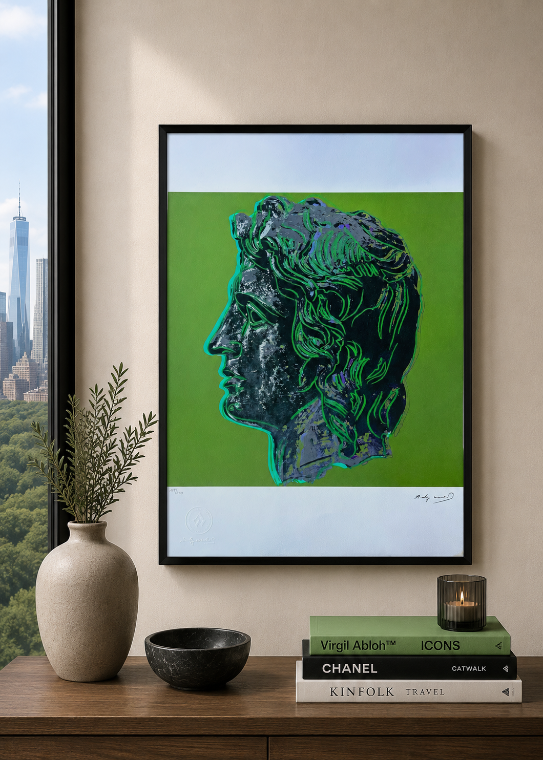 Andy Warhol Alexander de Grote (Groen) Lithografie Arches 300gsm 42x59 cm