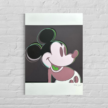 Andy Warhol Mickey Mouse (Zalm) Lithografie Arches 300gsm 42x59 cm