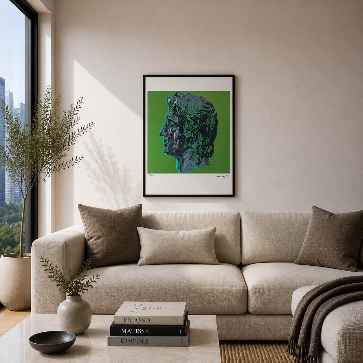 Andy Warhol Alexander de Grote (Groen) Lithografie Arches 300gsm 42x59 cm