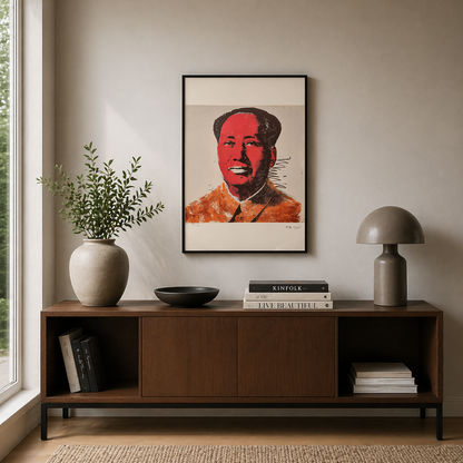 Andy Warhol Mao (Rood & Oranje) Lithografie Arches 300gsm 42x59 cm