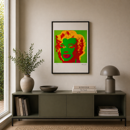 Andy Warhol Marilyn Monroe (Fluogroen & Rood) Lithografie Arches 300gsm 42x59 cm