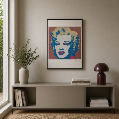 Andy Warhol Marilyn Monroe (Zalm & Blauw) Lithografie Arches 300gsm 42x59 cm