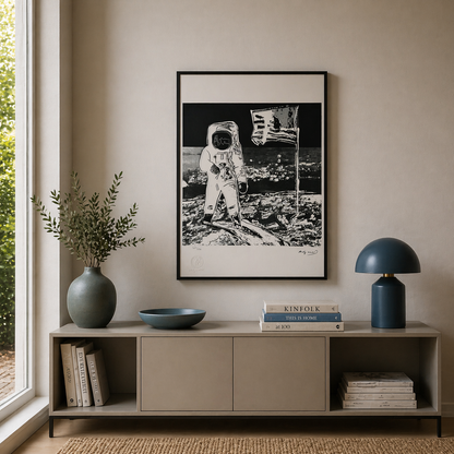 Andy Warhol Moonwalk (Zwart-Wit) Lithografie Arches 300gsm 42x59 cm