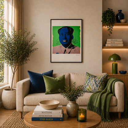 Andy Warhol Mao (Blauw & Groen) Lithografie Arches 300gsm 42x59 cm