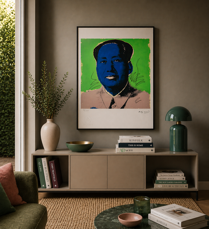 Andy Warhol Mao (Blauw & Groen) Lithografie Arches 300gsm 42x59 cm