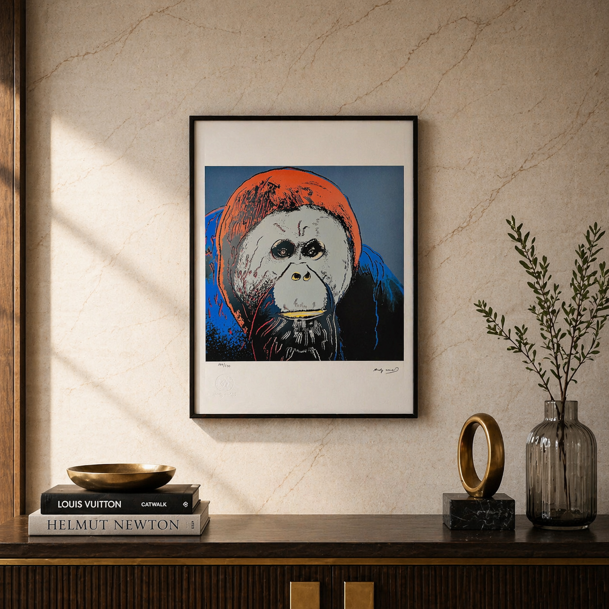 Andy Warhol Orangutan (Dieren) Lithografie Arches 300gsm 42x59 cm