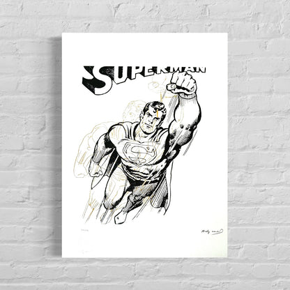 Andy Warhol Superman (Wit) Lithografie Arches 300gsm 42x59 cm