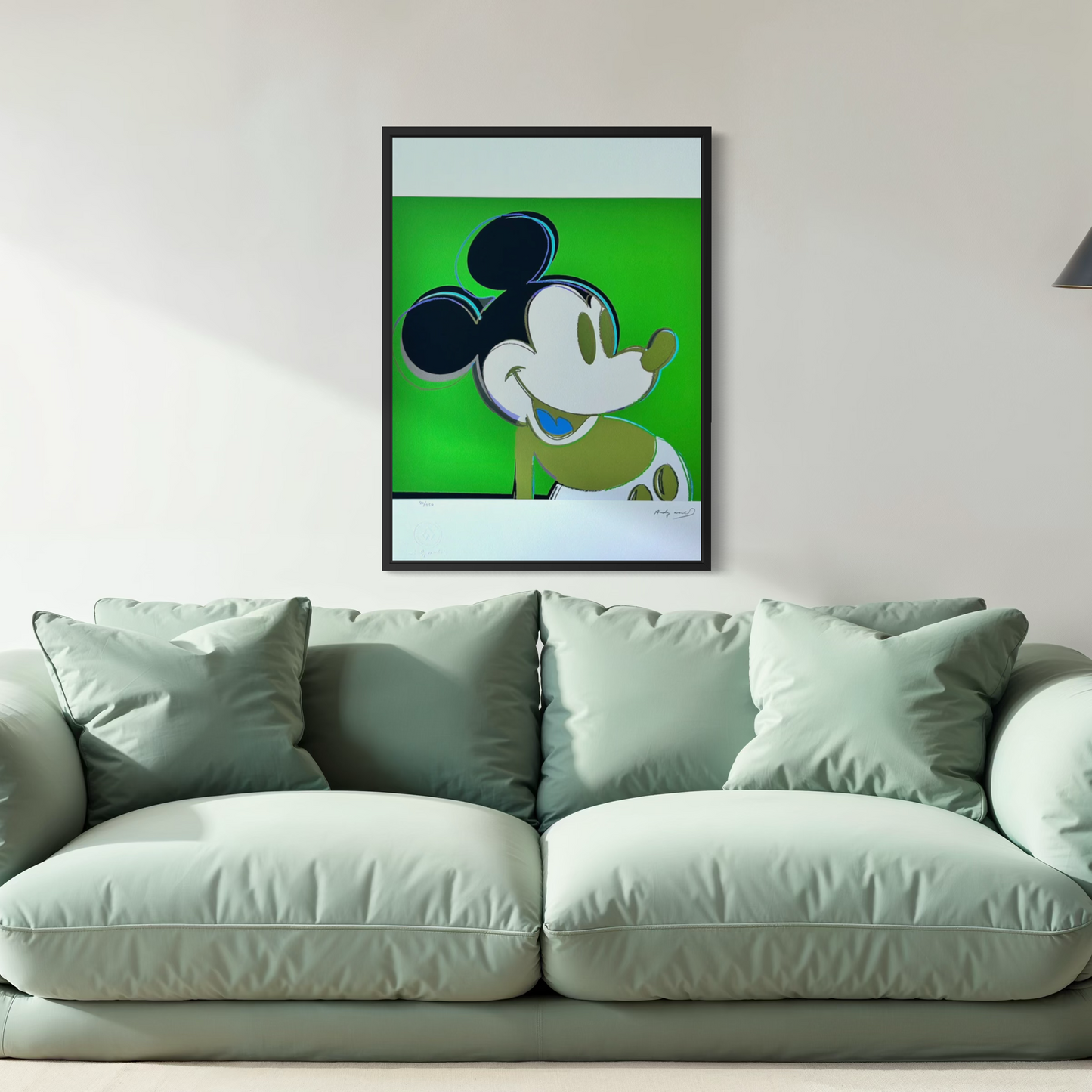 Andy Warhol Mickey Mouse (Groen) Lithografie Arches 300gsm 42x59 cm