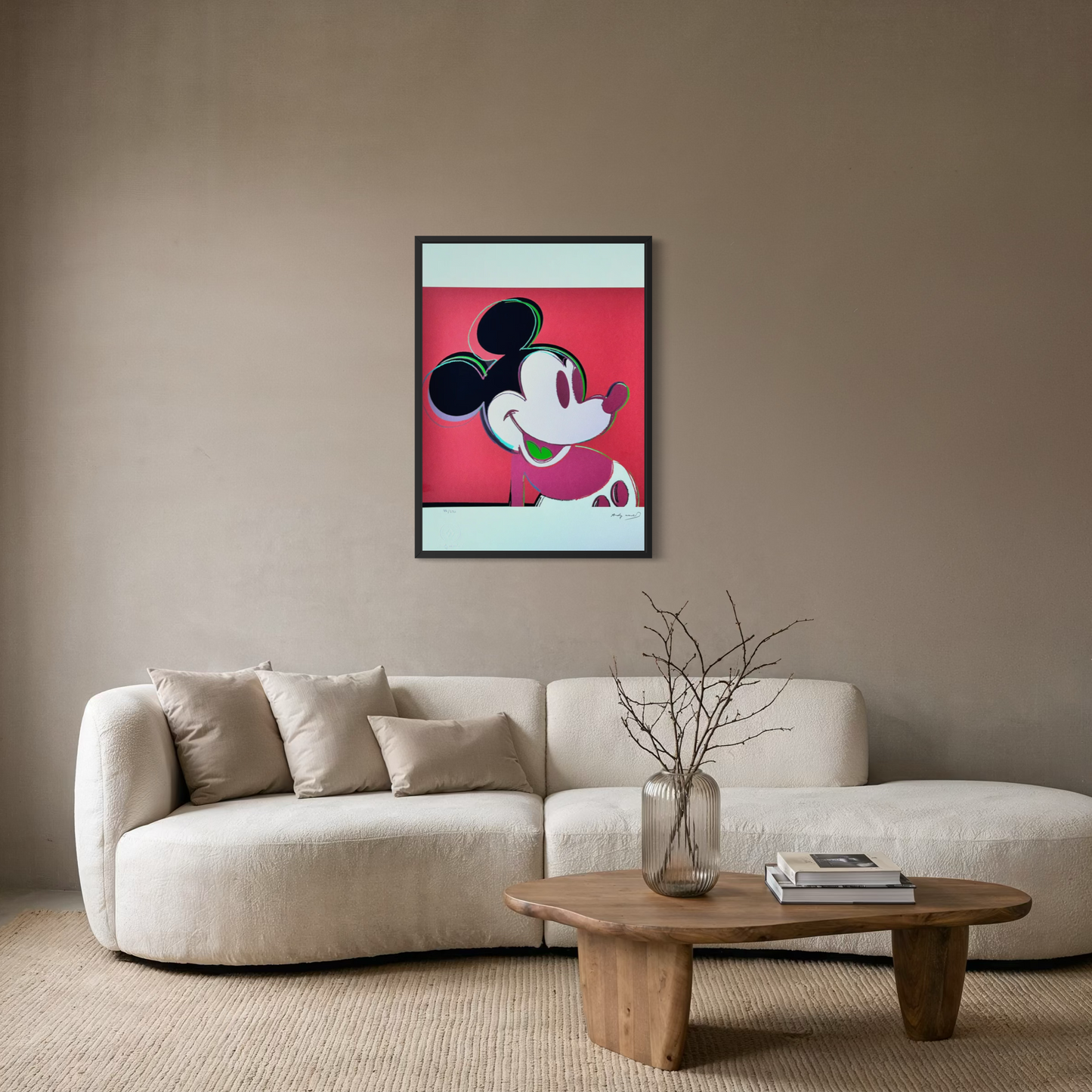 Andy Warhol Mickey Mouse (Rood) Lithografie Arches 300gsm 42x59 cm