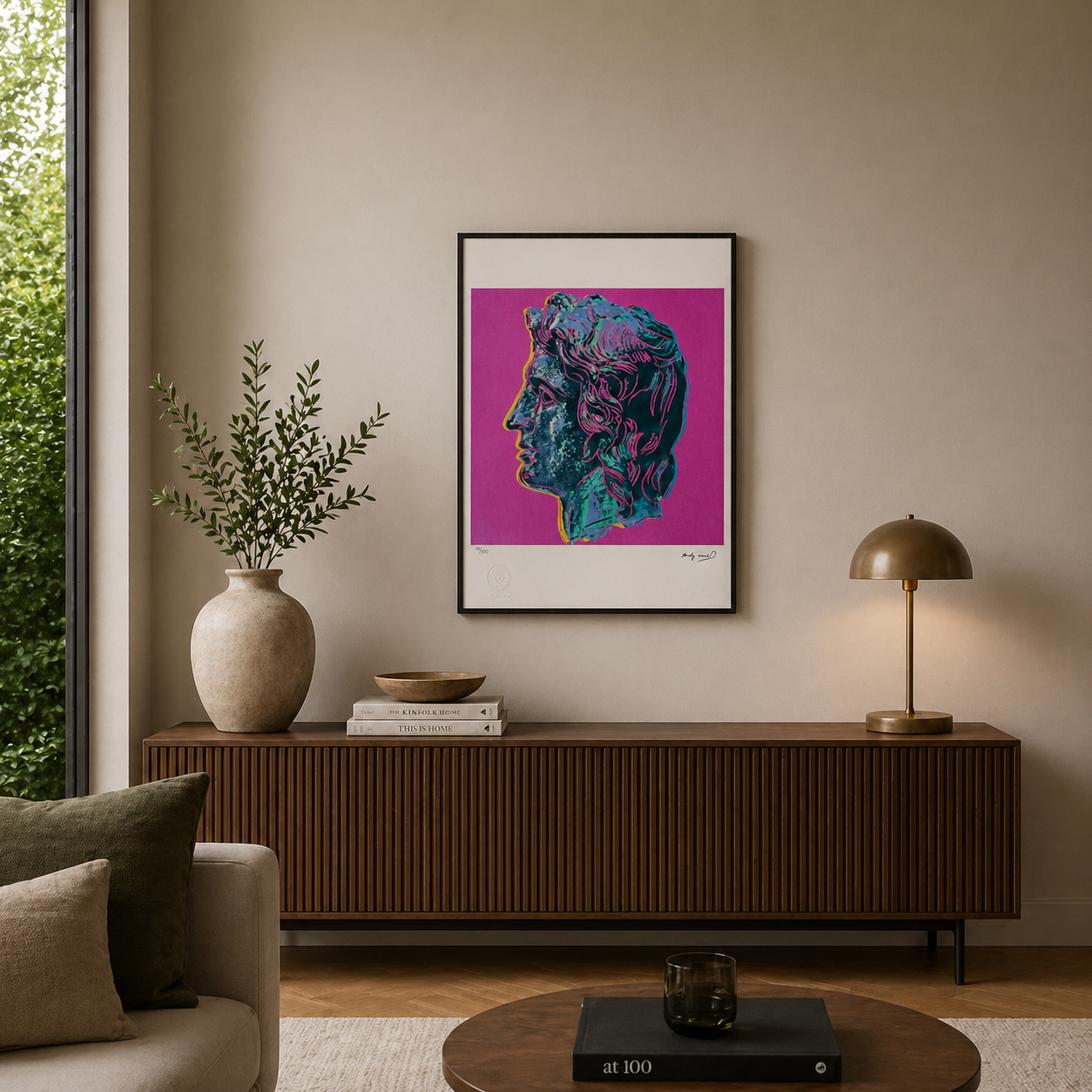 Andy Warhol Alexander de Grote (Paars) Lithografie Arches 300gsm 42x59 cm