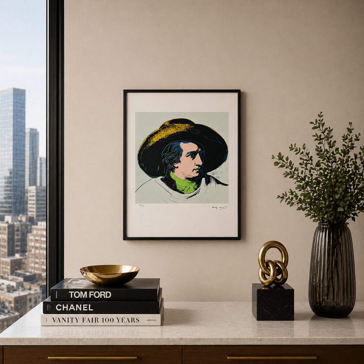 Andy Warhol Goethe (Grijs-Zwart) Lithografie Arches 300gsm 42x59 cm