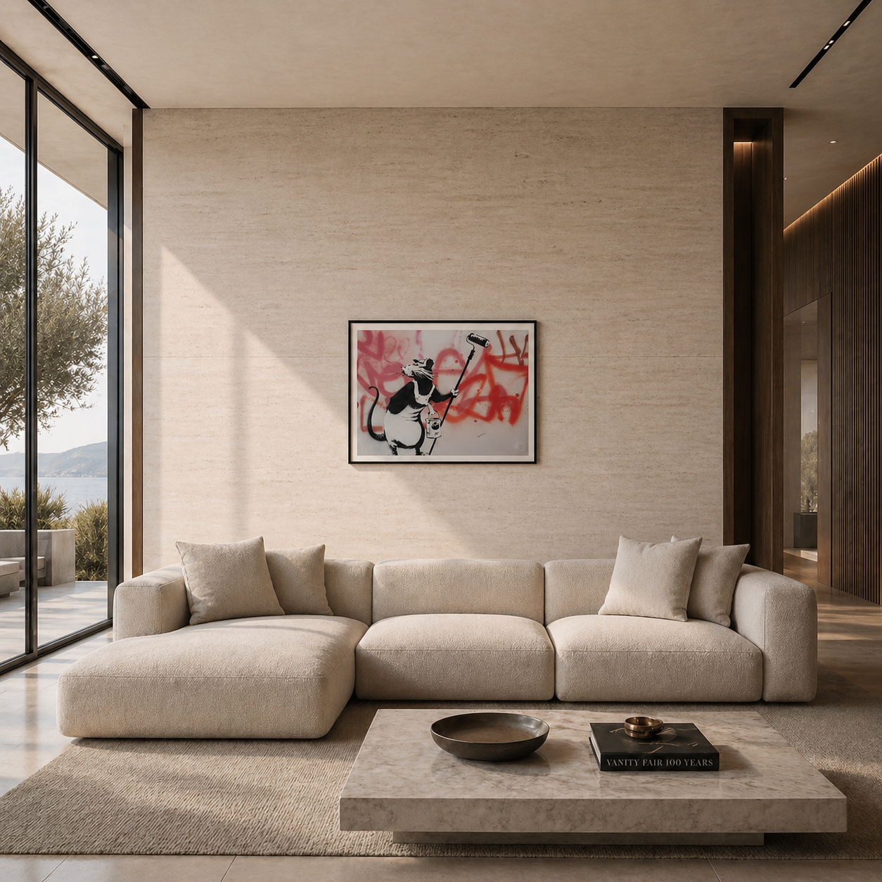 Banksy Rat with Roller Lithografie Arches 300gsm 42x59 cm