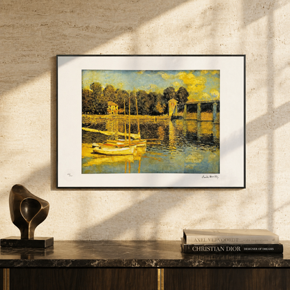 Claude Monet Brug van Argenteuil sneeuwlandschap Lithografie Arches 300gsm 42x59 cm