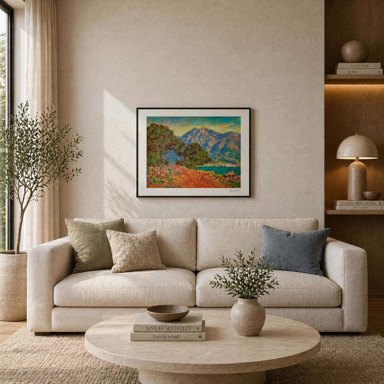 Claude Monet Bij Kaap Martin Lithografie Arches 300gsm 42x59 cm