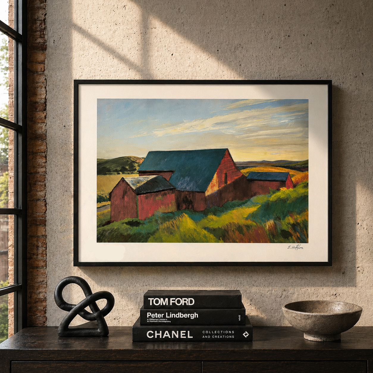 Edward Hopper Cobb’s Barns, South Truro Lithografie Arches 300gsm 42x59 cm