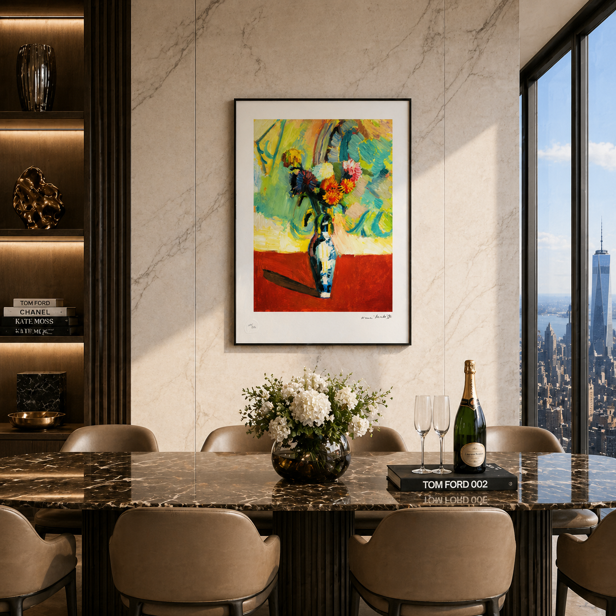 Henri Matisse Boeket met Chinese vaas Lithografie op Arches 300gsm 42x59 cm