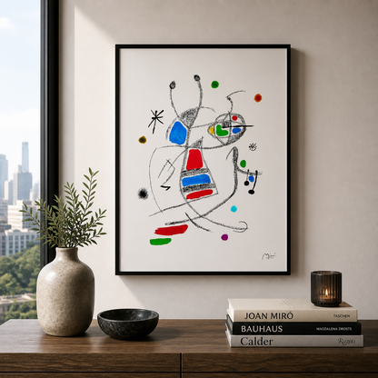 Joan Miró minimalistische compositie Lithografie Arches 300gsm 42x59 cm