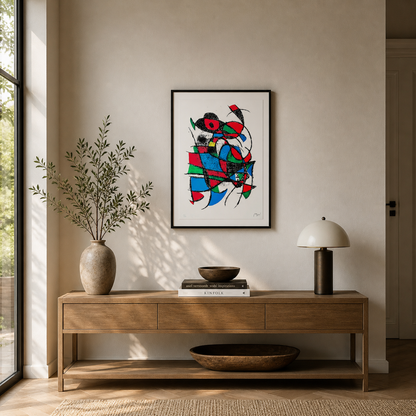 Joan Miró Sans titre (geometrische kleurcompositie Lithografie Arches 300gsm 42x59 cm