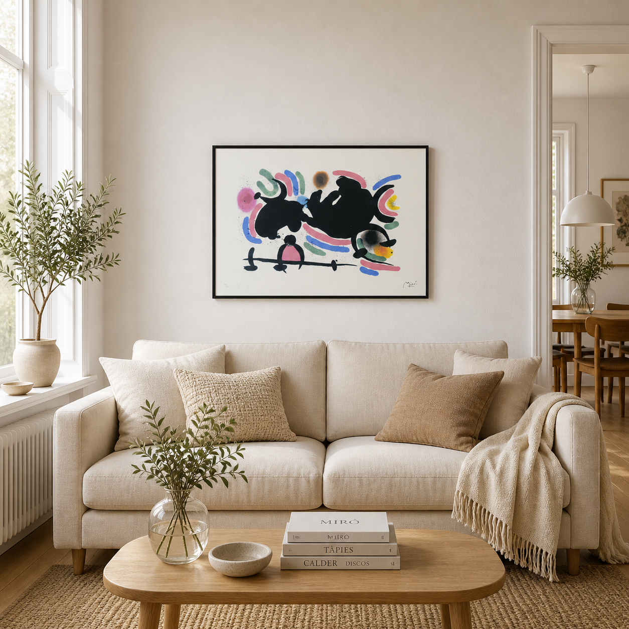 Joan Miró dynamische horizontale compositie Lithografie Arches 300gsm 42x59 cm