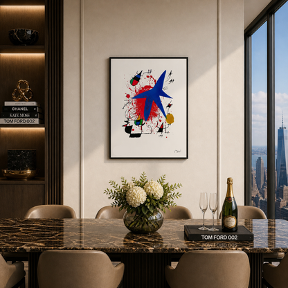 Joan Miró dynamische kleurcompositie Lithografie Arches 300gsm 42x59 cm