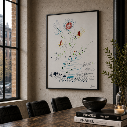 Pablo Picasso Bloemen 1961 Lithografie Arches 300gsm 42x59 cm
