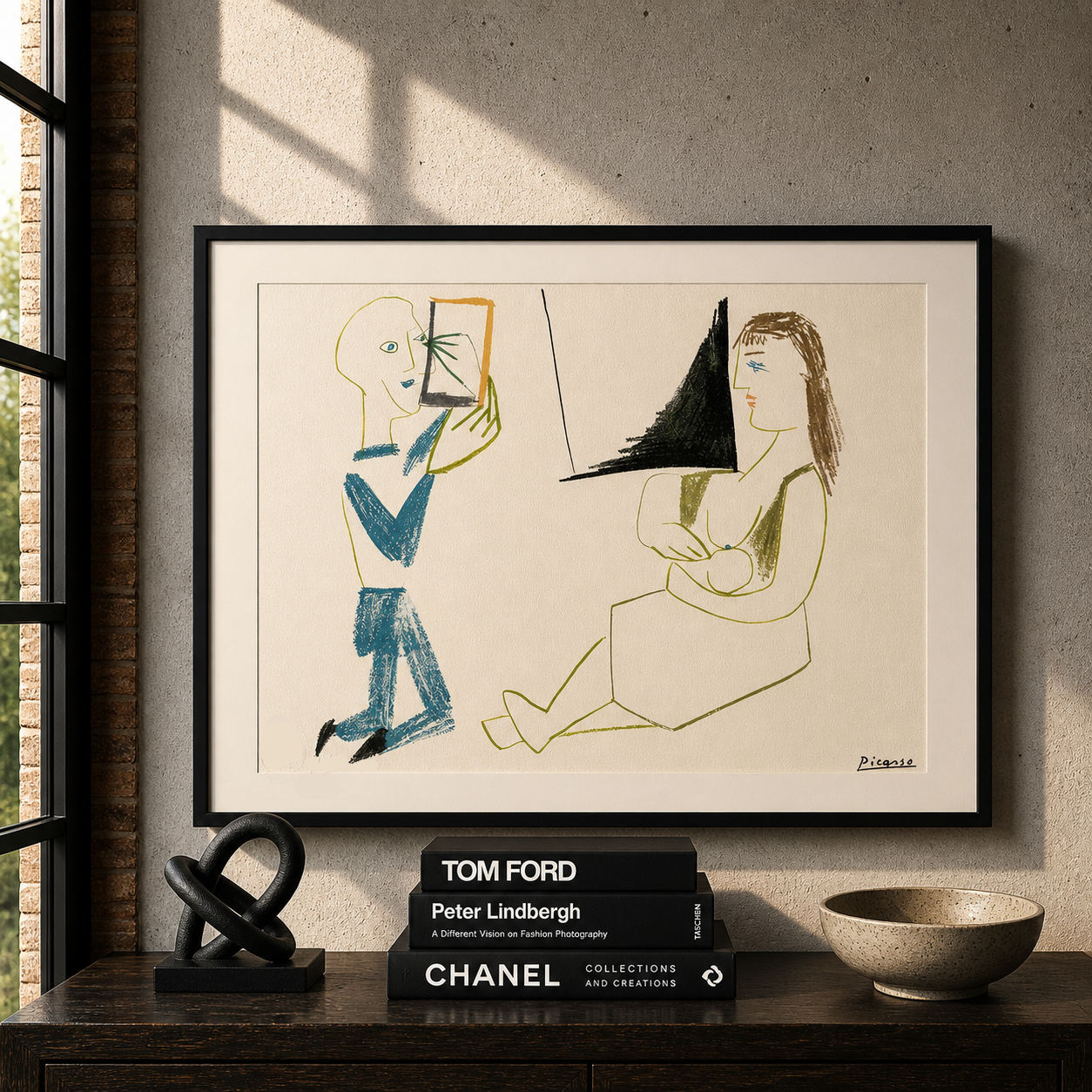 Pablo Picasso Clown en naakte vrouw 1954 Lithografie Arches 300gsm 42x59 cm