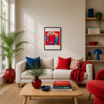 Andy Warhol Marilyn Monroe (Rood & Blauw) Lithografie Arches 300gsm 42x59 cm