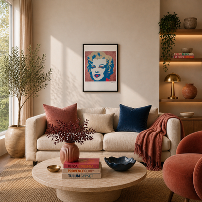 Andy Warhol Marilyn Monroe (Zalm & Blauw) Lithografie Arches 300gsm 42x59 cm