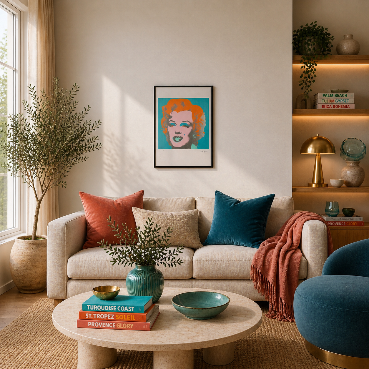 Andy Warhol Marilyn Monroe (Turquoise & Oranje) Lithografie Arches 300gsm 42x59 cm