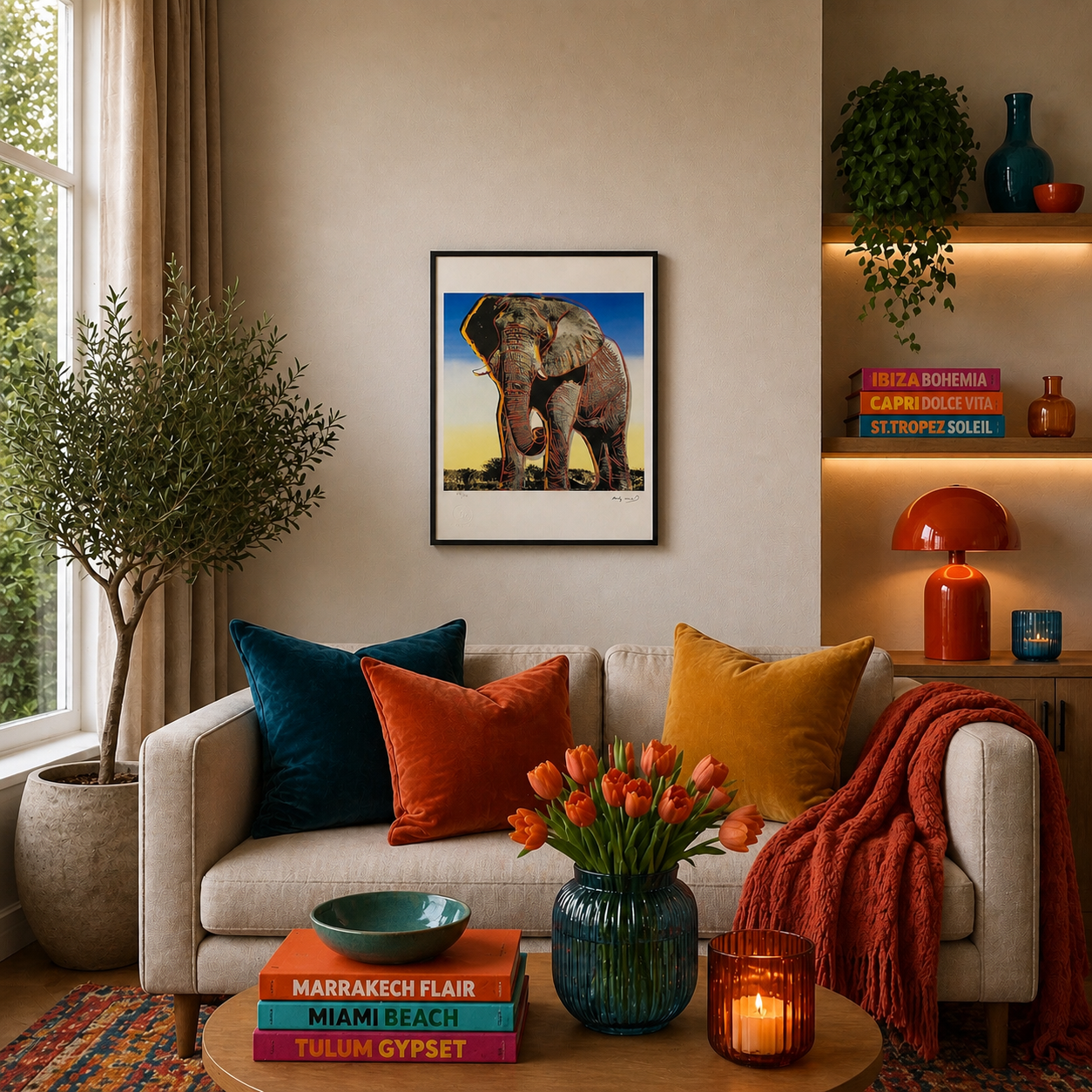 Andy Warhol Olifant (Dieren) Lithografie Arches 300gsm 42x59 cm