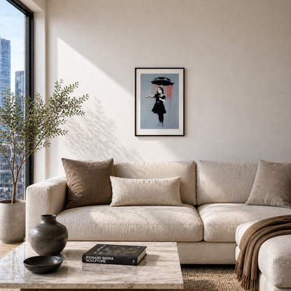 Banksy Girl with Umbrella (Lola) Lithografie Arches 300gsm 42x59 cm