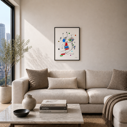 Joan Miró minimalistische compositie Lithografie Arches 300gsm 42x59 cm