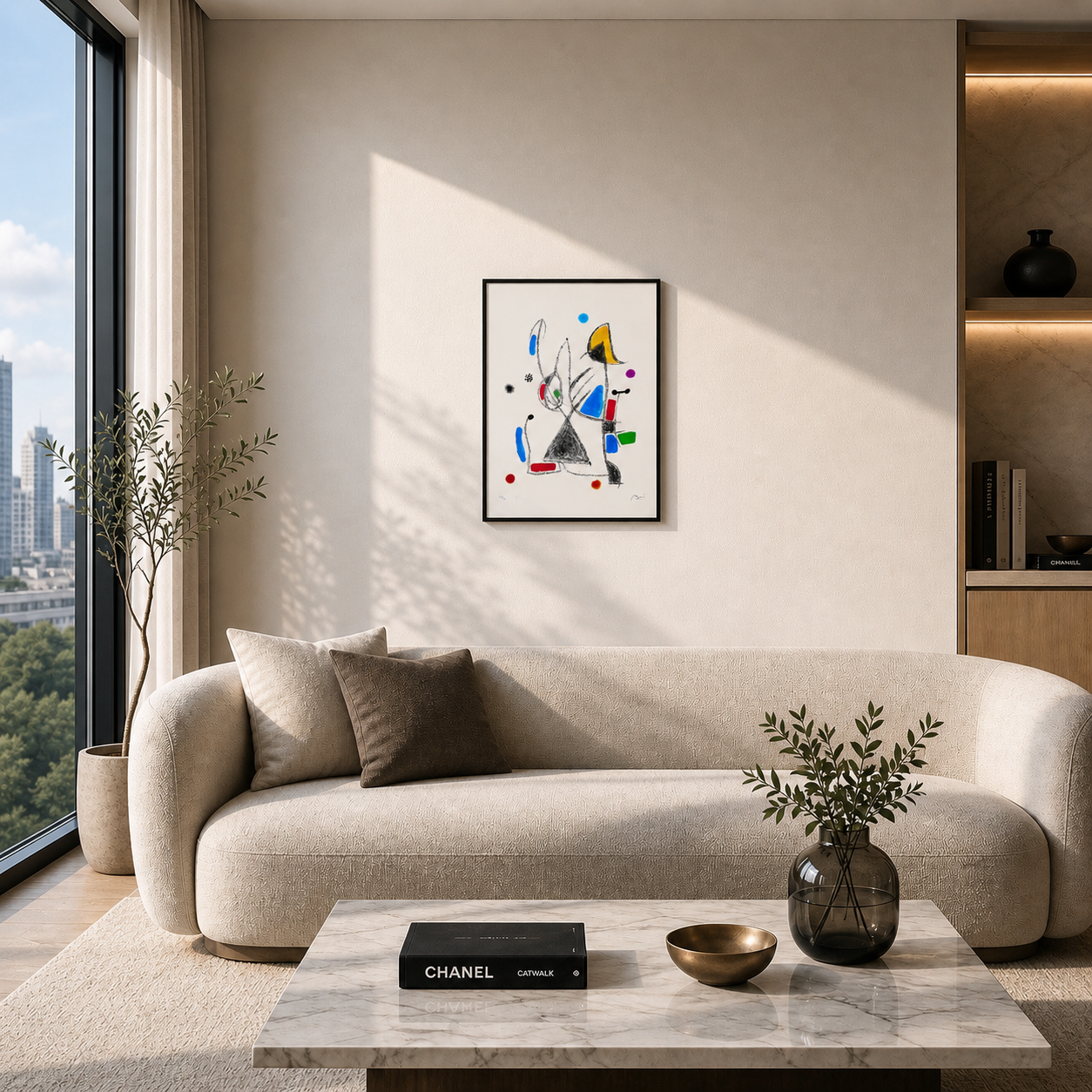 Joan Miró geometrische lijncompositie Lithografie Arches 300gsm 42x59 cm