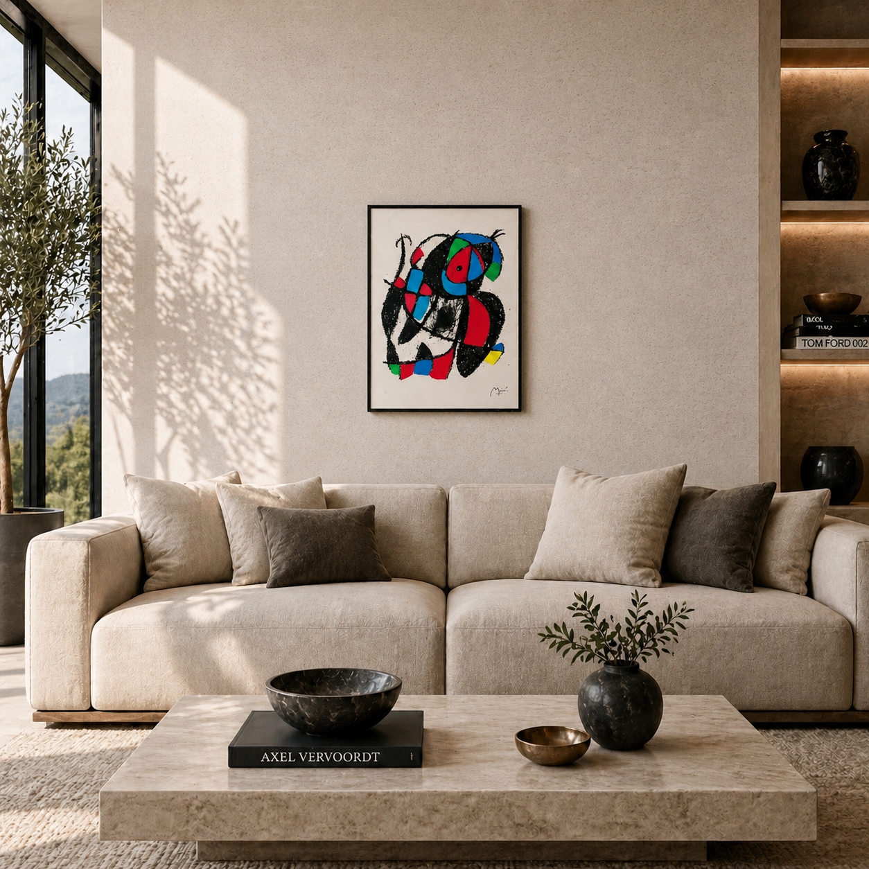 Joan Miró organische figuur compositie Lithografie Arches 300gsm 42x59 cm