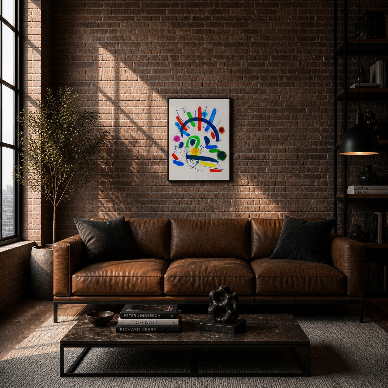 Joan Miró boogvormige kleurcompositie Lithografie Arches 300gsm 42x59 cm