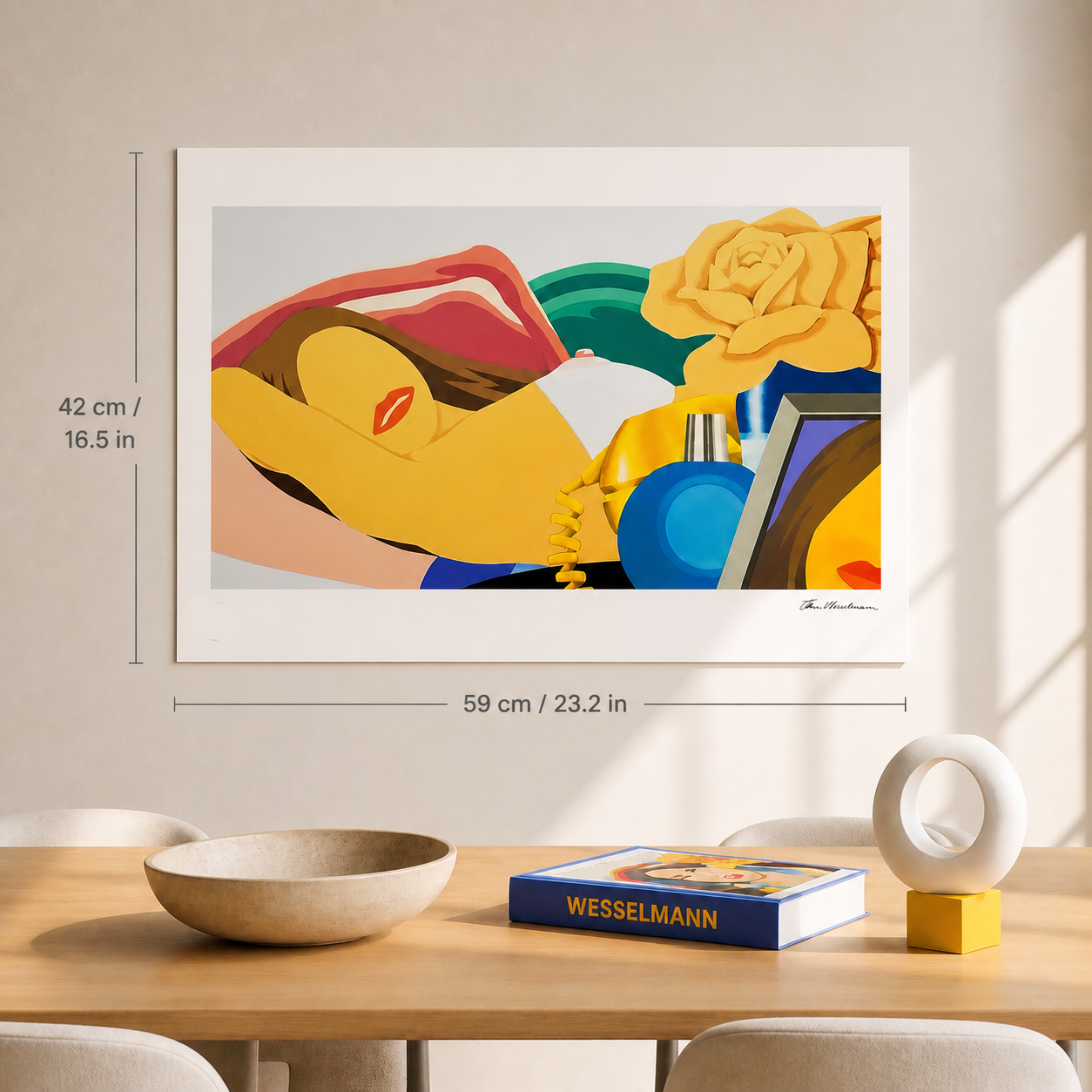 Tom Wesselmann Sunset Flower Nude Lithografie Arches 300gsm 42x59 cm