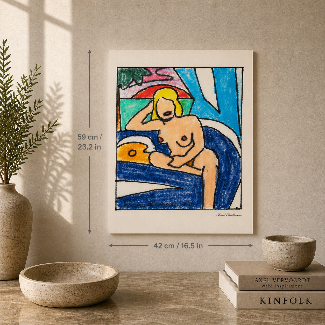 Tom Wesselmann Study for Sunset Nude Lithografie Arches 300gsm 42x59 cm