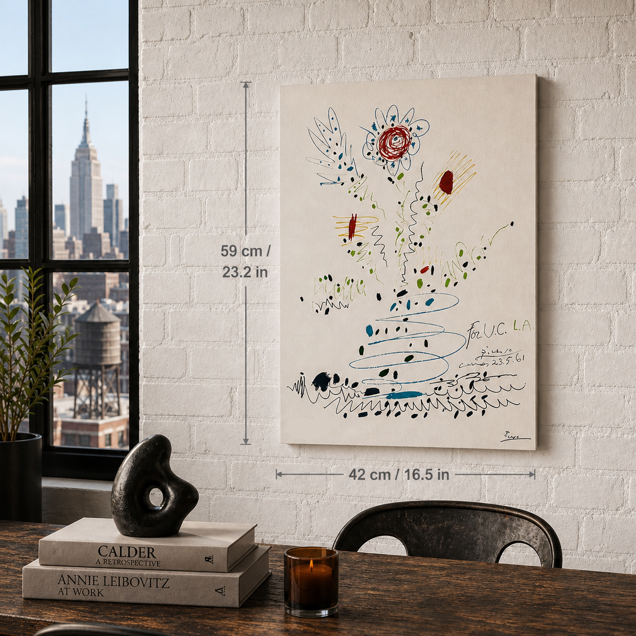 Pablo Picasso Bloemen 1961 Lithografie Arches 300gsm 42x59 cm