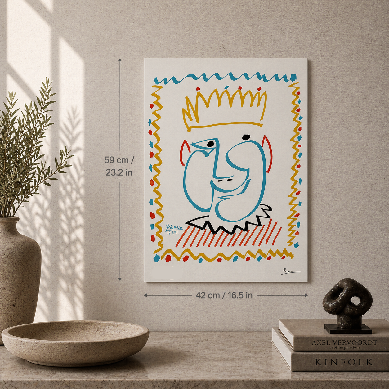 Pablo Picasso De koning 1951 Lithografie Arches 300gsm 42x59 cm