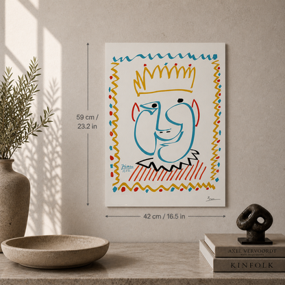 Pablo Picasso De koning 1951 Lithografie Arches 300gsm 42x59 cm