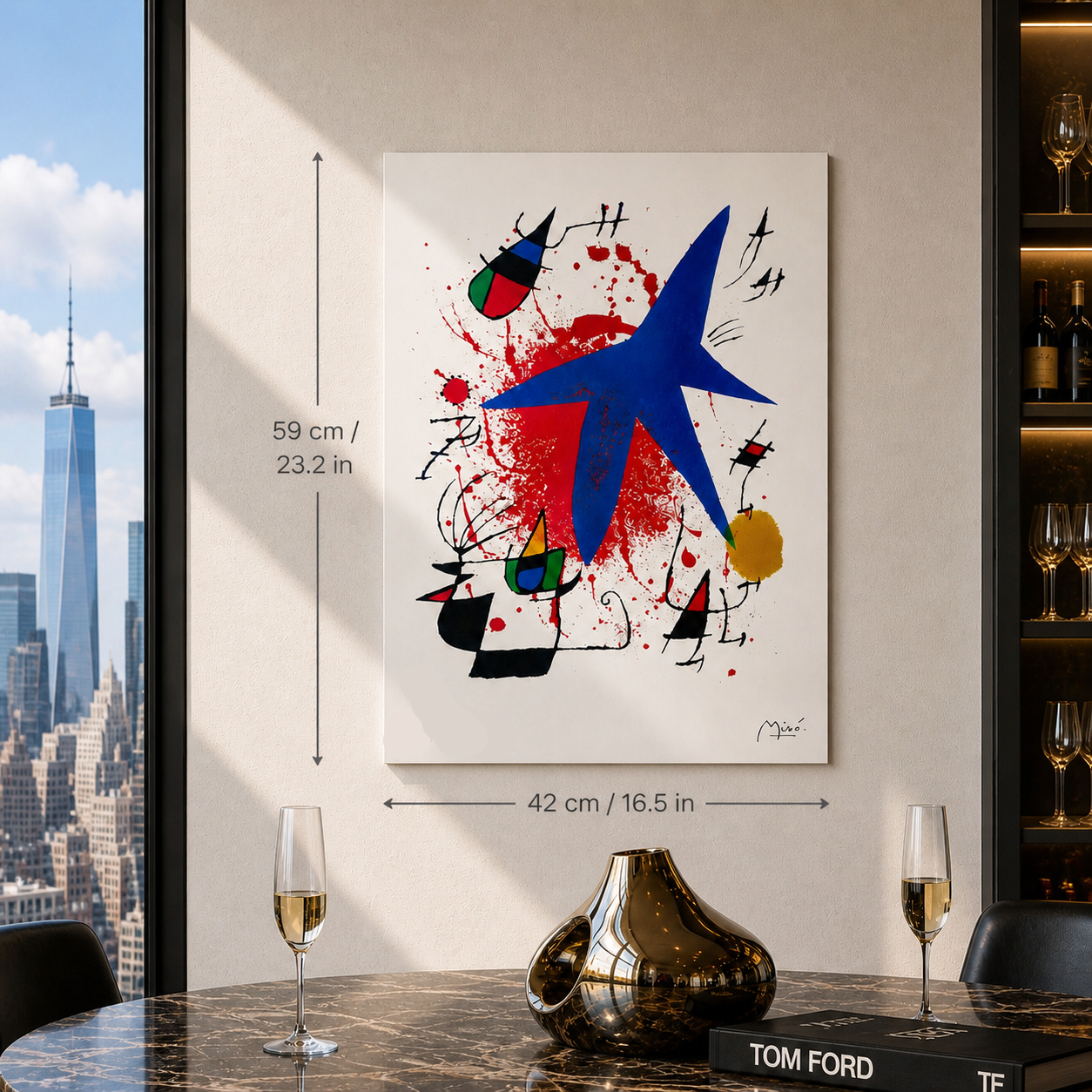 Joan Miró dynamische kleurcompositie Lithografie Arches 300gsm 42x59 cm