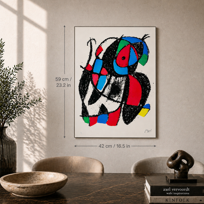 Joan Miró organische figuur compositie Lithografie Arches 300gsm 42x59 cm