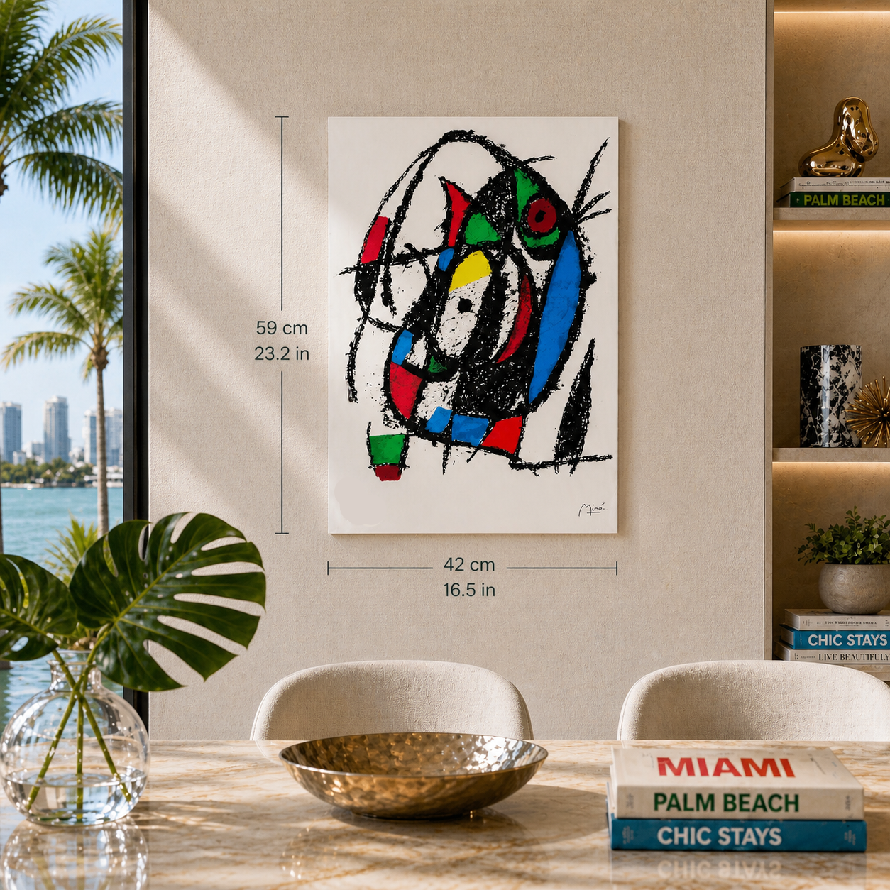 Joan Miró centrale cirkelcompositie Lithografie Arches 300gsm 42x59 cm
